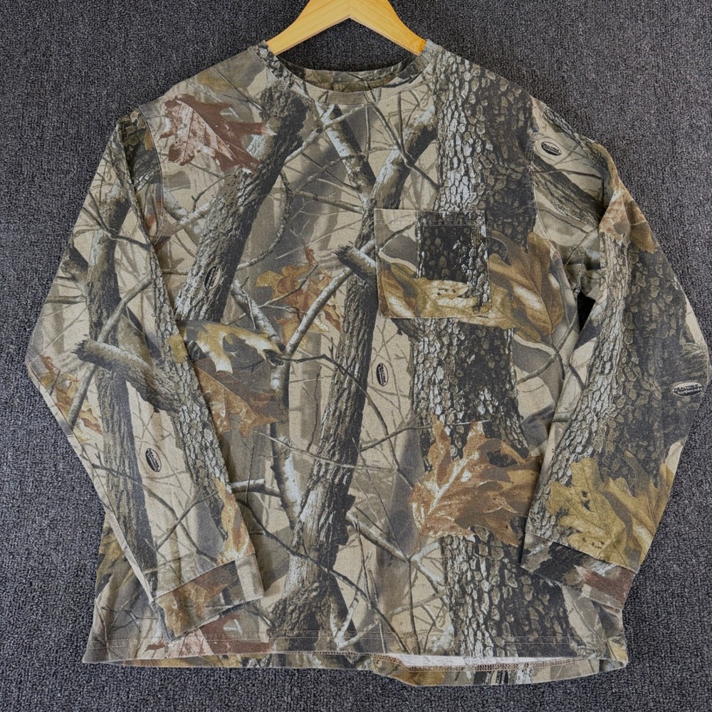 Outfitters Ridge Mens Camo Pocket T-Shirt Large Organic Cotton Realtree Camo
